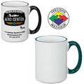 15 Oz. Handle & Halo El Grande Mug - Screen Printed (White/Green)